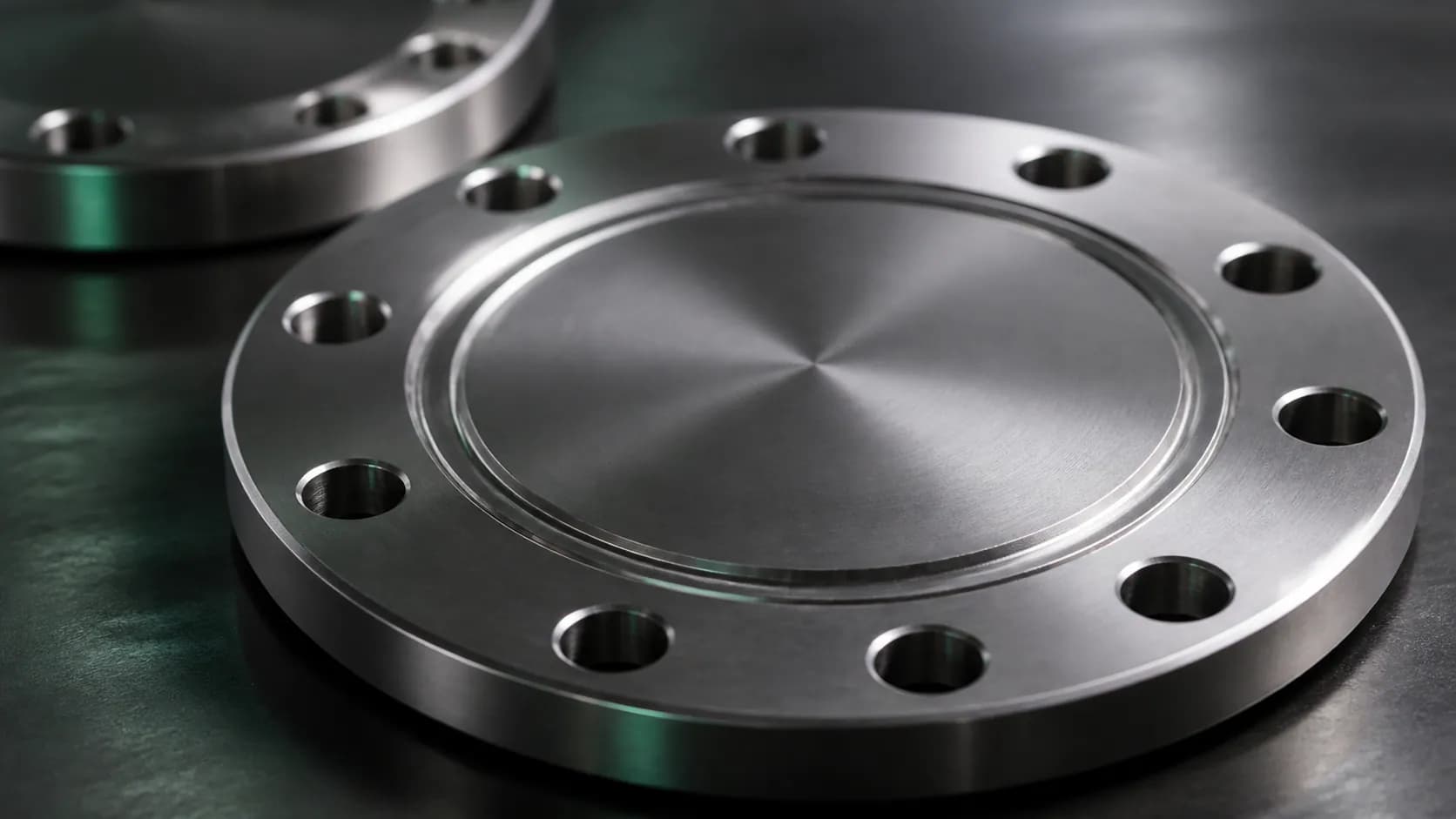 Illustrative precision-machined alloy blind flange for raised-face and ring-joint specification review