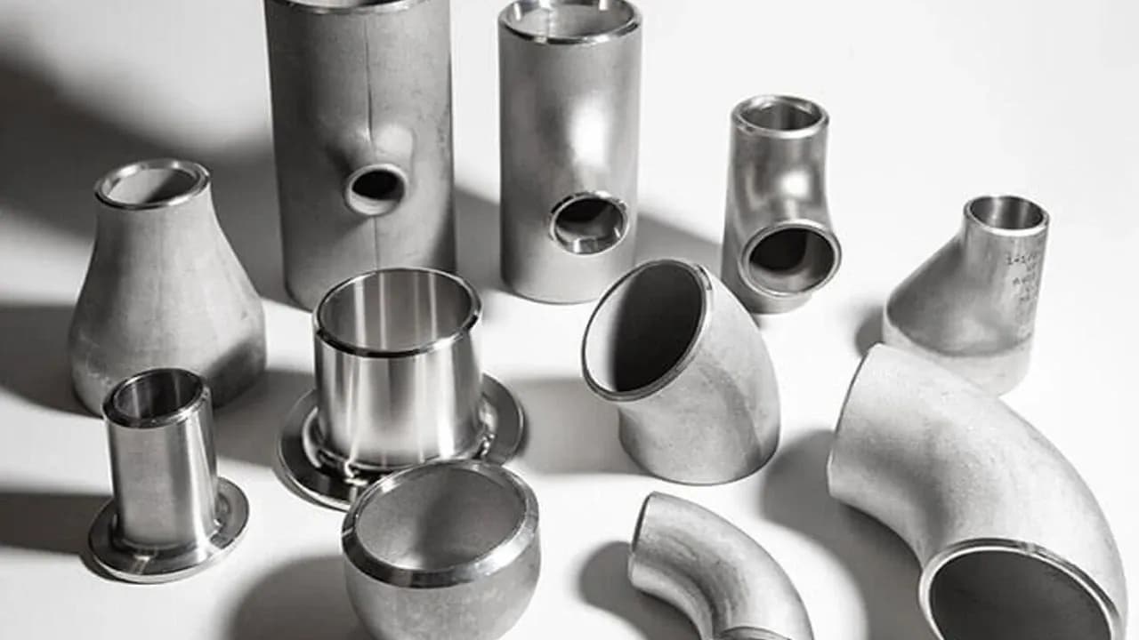 Alloy elbows, reducers, and branch fittings arranged for product review