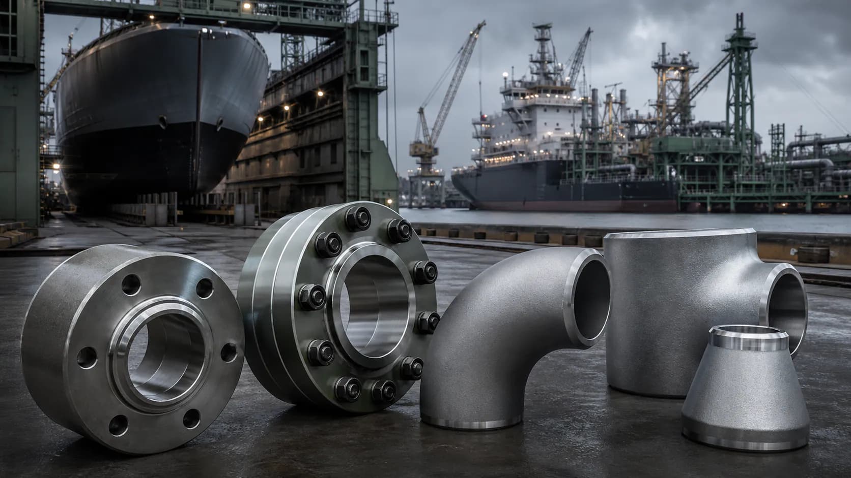 Illustrative Singapore marine and offshore setting with super duplex components