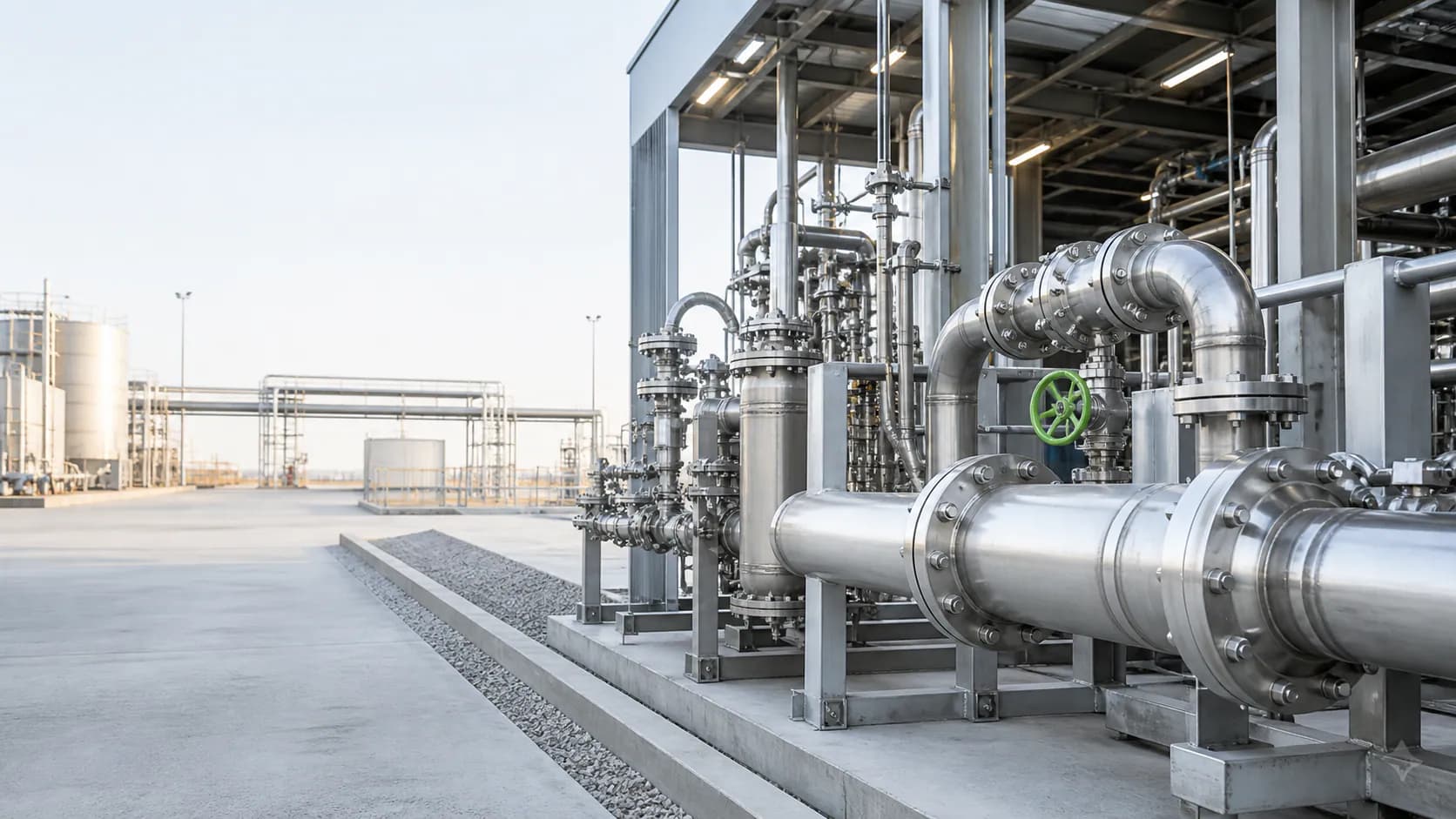 Illustrative clean process and fabrication piping environment for stainless steel 304L procurement