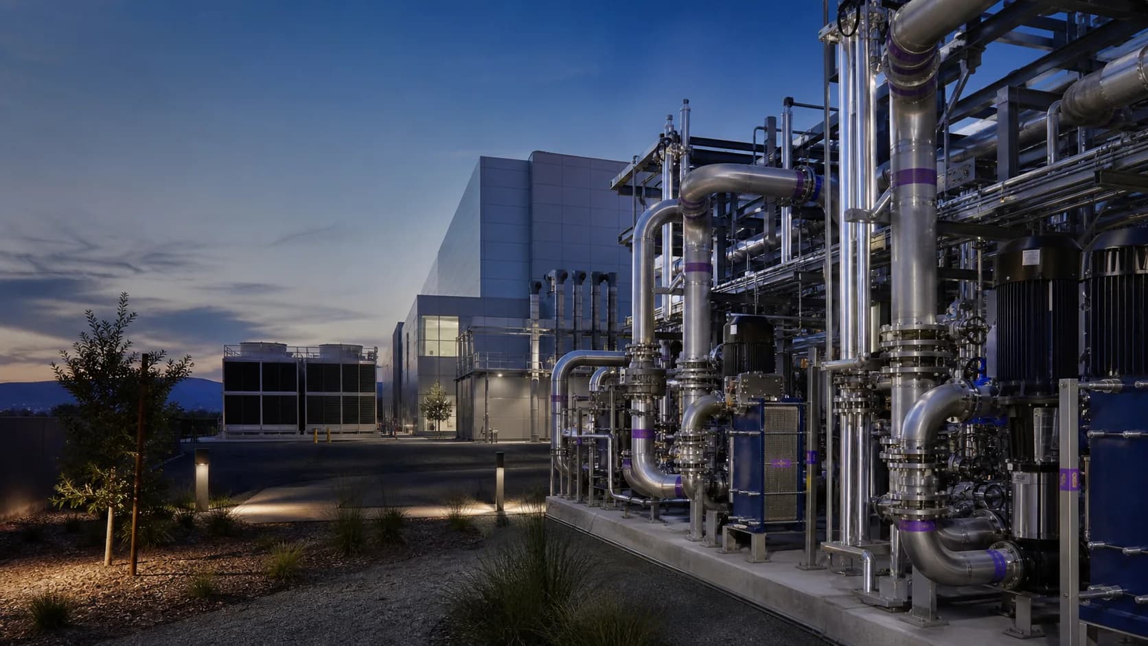 Closed-loop stainless and duplex cooling systems at a high-density AI data center in San Jose