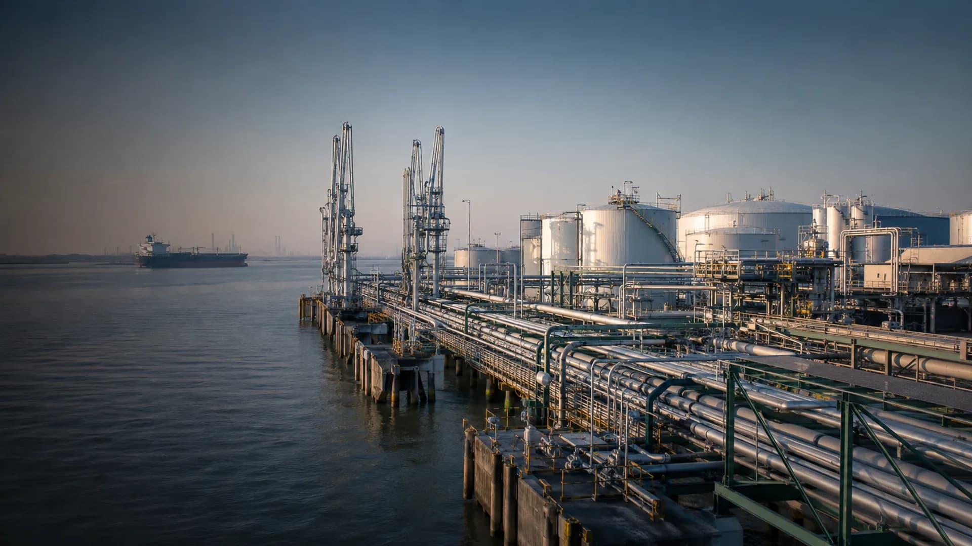 Coastal storage terminals, loading systems and marine process piping in a La Porte Texas setting