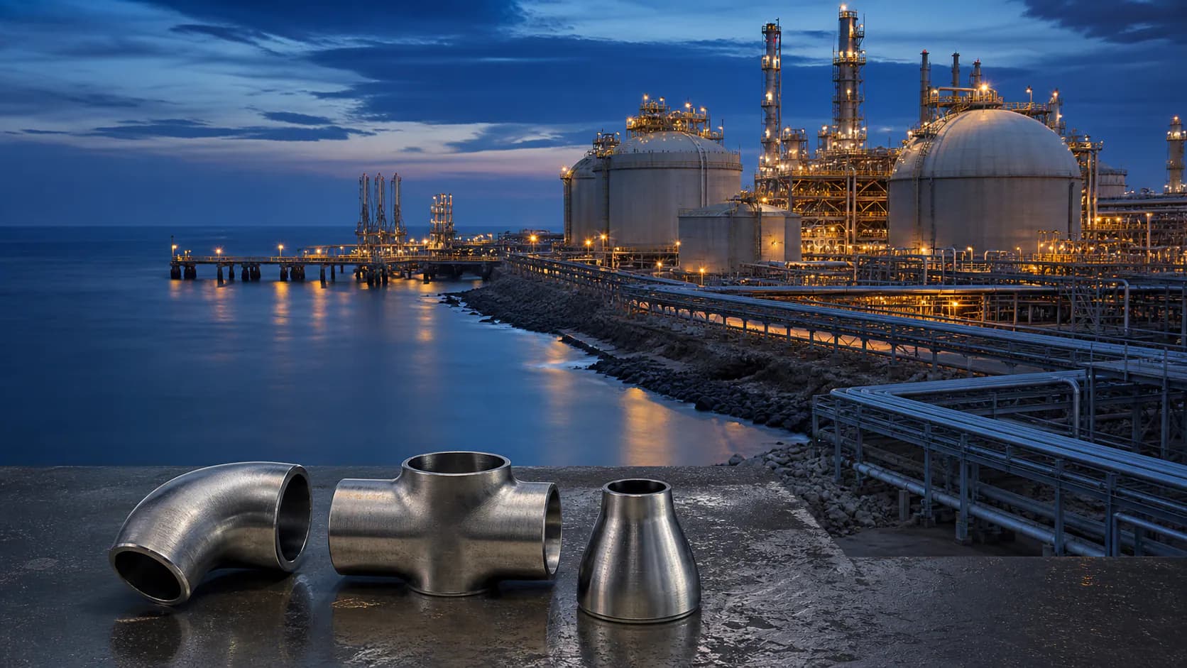 Illustrative Sur and Qalhat LNG process piping component context