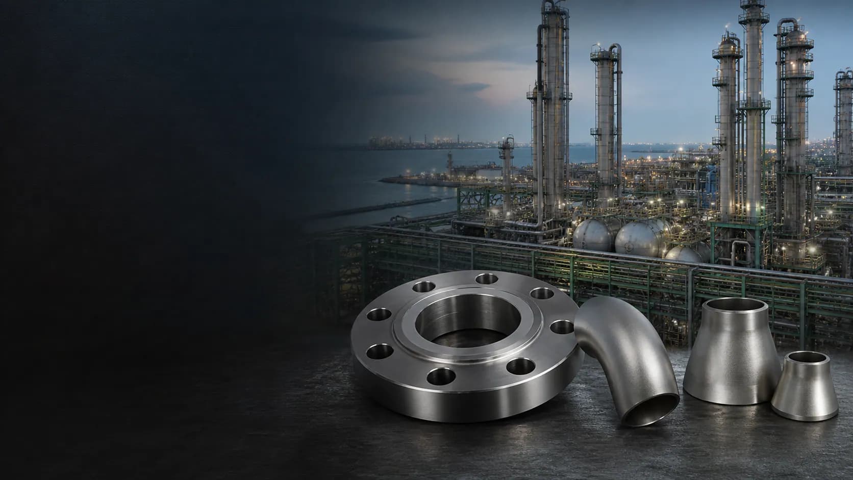 Illustrative Saudi petrochemical complex with nickel alloy flanges and pipe fittings
